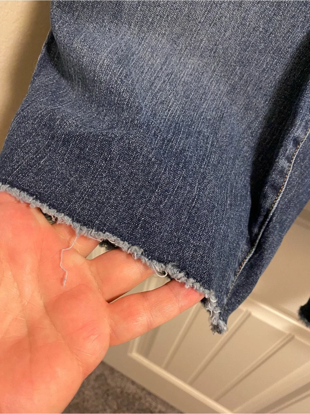 Style Co Jeans Shorts 14W Bermuda Blue Stretch Denim Cut Off Raw Hem